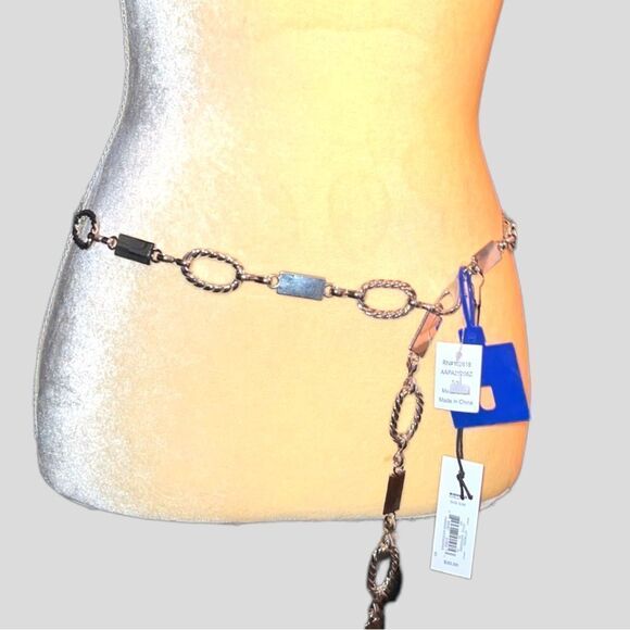 Apt9 shiny silver stylish chain belt with silver metal tassel! NWT - Picture 7 of 9